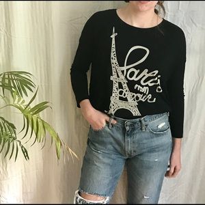 Black Paris Slouchy Fit Top